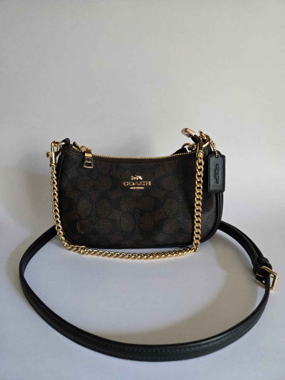 Coach Signature Canvas Teri Mini Crossbody Excellent Condition
